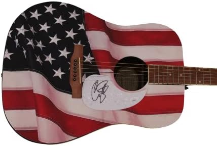 קול סווינדל חתום על חתימה בגודל מלא בהתאמה אישית דגל אמריקאי אחד מסוג זה גיטרה אפיפון גיטרה אקוסטית עם אימות JSA-חתיכת מוזיקת