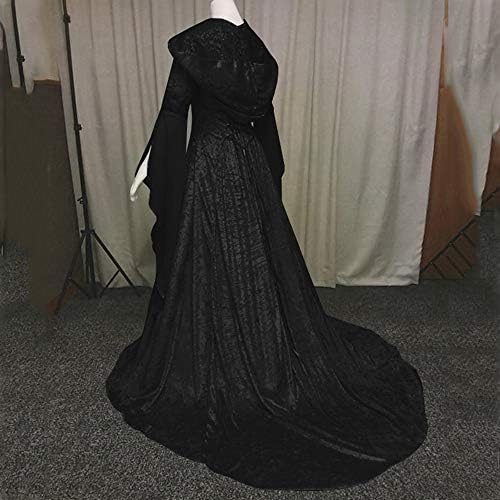 צפותים מימי הביניים מכשפה שמלת בציר ברדס מכשפה גלימת שמלת חצוצרת שרוול מימי הביניים חתונה שמלת ליל כל הקדושים קוספליי שמלה