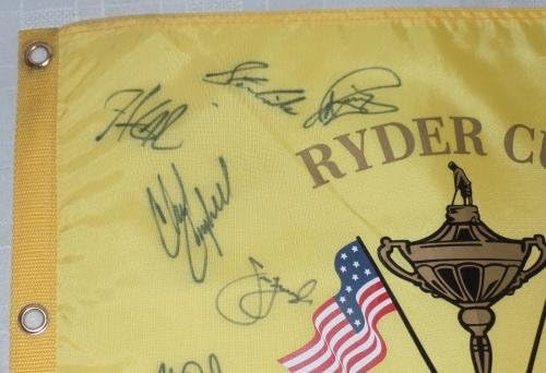 פיל מיקלסון חתום אוטומטי 2008 דגל גביע ריידר PSA/DNA COA אזינגר סטריקר +A - דגלי סיכות גולף עם חתימה