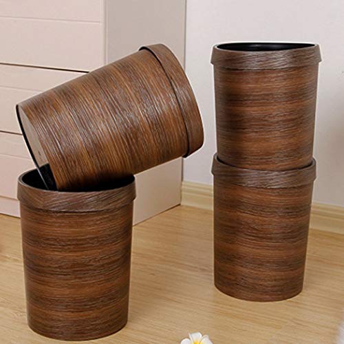Zukeeljt זבל פח אשפה יכול למשרד משרד חומר גרגר עץ עץ עם טבעת לחץ זבל פח נייר סלס