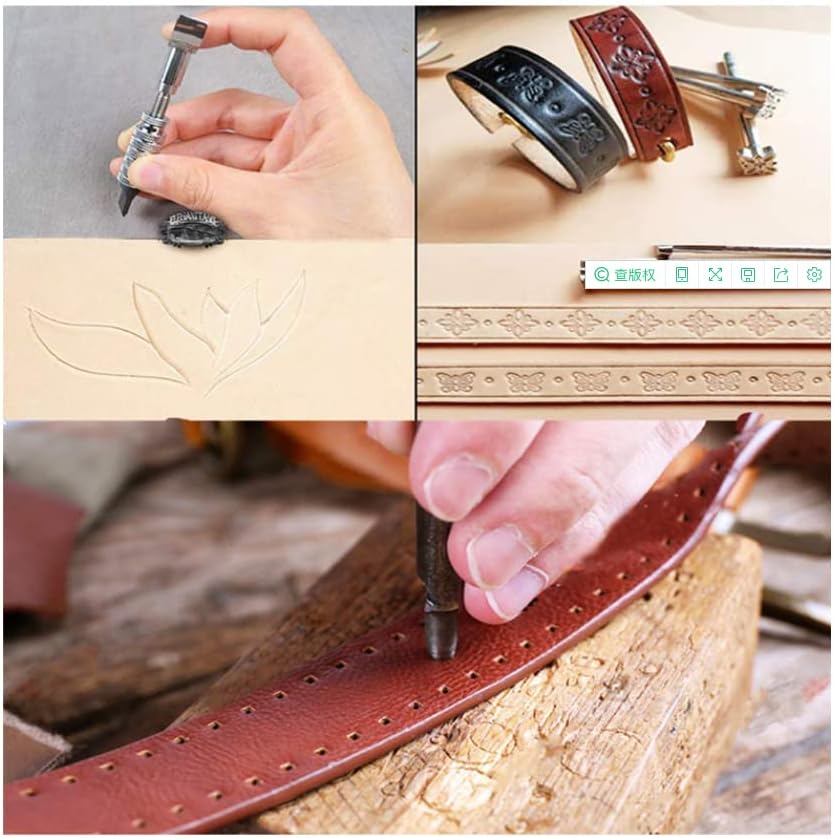 ערכת כלי עבודה של מלאכת עור Pakykai עם כלים להכנת אוכף הגדרת ערכת מסמרות עור פטיש עור פונץ