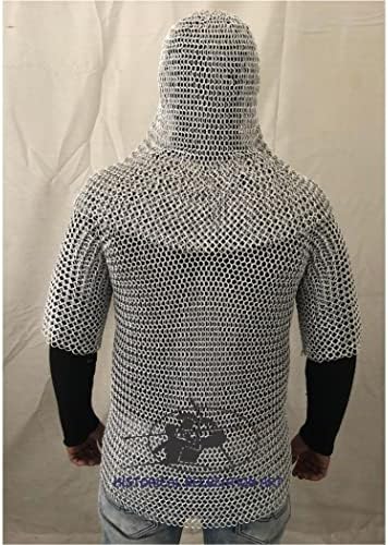 Aluminum Butted Chainmail עם Coif 10 mM על ידי אמנות בילוי היסטורית