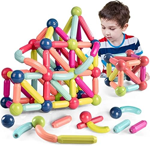 מקלות מגנטיים של Llqqhy, כדורים מגנטיים ומוטות המוגדרים למקלות בנייה מגנטיים מגנטיים בני 4-8 צעצועים לילדים