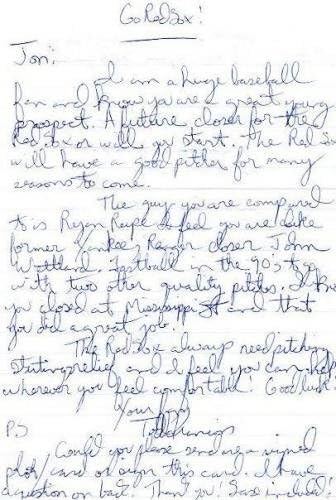 פיליס ג'ונתן פפלבון חתם 6x9 מכתב ליגה מינורית PSA/DNA F89975 - MLB חתך חתימות