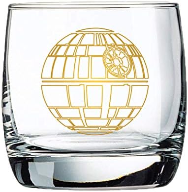 סט זכוכית מלחמת הכוכבים-כוכב המוות - סט מתנה לאספנות של 2 כוסות - קיבולת של 10 עוז-עיצוב קלאסי-בסיס כבד