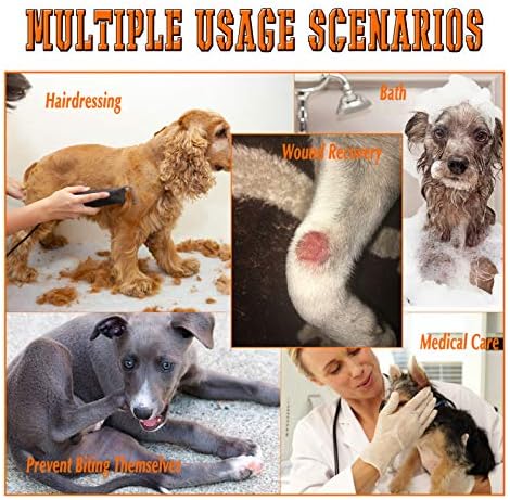 טיפול 4 צווארון קונוס כלב רך, צווארון קונוס חתול לאחר ניתוח ללקק אנטי ביס, צווארון אליזבתני לכלבים גדולים כלבים