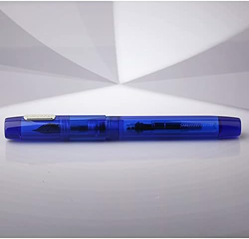 טפטפת עיניים C3 ממלאת עט מזרקה ציפוי עדין נוסף עם ממיר דיו, עט כתיבה אקרילי כחול שקוף סט עם קופסה