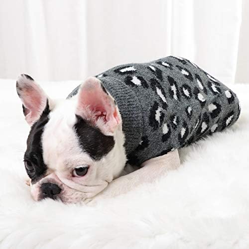 סוודר כלבים חיית מחמד חורף סריג חורף דפוס נמר בגדים חמים