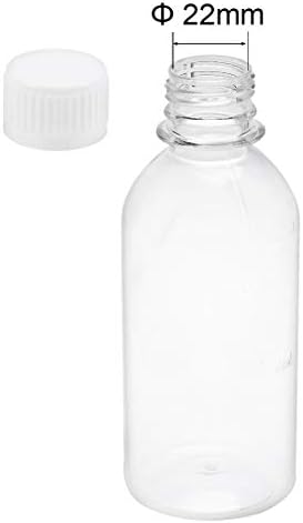 6.8 עוז/200 מ ל פלסטיק מעבדה כימית מגיב בקבוק קטן פה נוזלי / מוצק אחסון מיכל ברור בקבוקים עם לחבל ברור כובעי 10 יחידות
