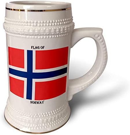 דגל 3 של נורווגיה - סטיין ספל, 18oz, 22oz, לבן
