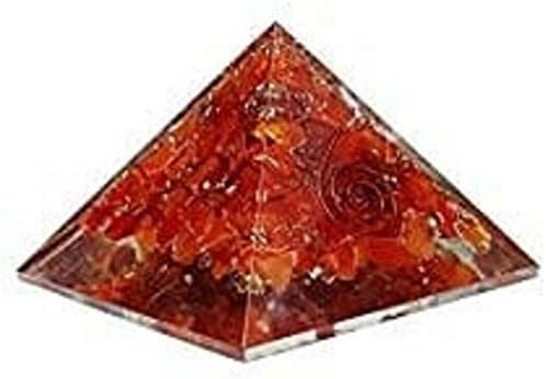 Aadhya Wellness Reiki Pyramid אבני אורגונה אדומה צ'אקרה קריסטל ריפוי אבן חיובית אנרגיה חיובית ריפוי בריאות מחולל אנרגיה עושר