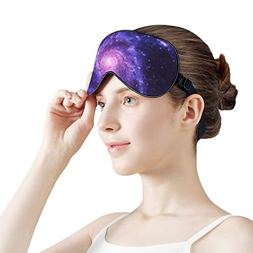 גלקסי ספירלה מצחיקה גלקסי שינה רכה מכסה עיניים לשינה כיסוי עיניים בלוקים מושלמים אור עם רצועה מתכווננת