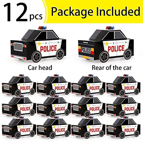 12 מחשבים סיור חמוד מכונית משטרה מסיבת משטרה לטובת פינוק קופסאות שוטר נושא מסיבת יום הולדת מעדיפה קופסאות נייר מרכזי