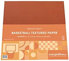 סיבים אקולוגיים פרימיום קראפט כדורסל נייר מרקם, 12 x 12, חבילה של 10