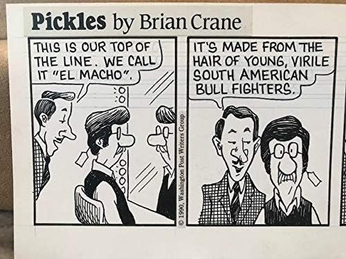 בריאן קריין מקורי 1991 עט ודיו חמוצים קריקטורה אמנות נדיר