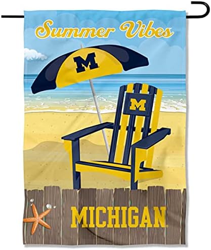 אוניברסיטת מישיגן אוניברסיטת וולברינס עונת הקיץ ויברציות דגל חצר גן דו צדדי