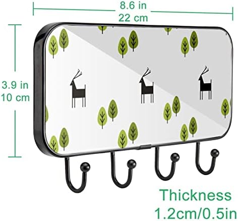 עצים ומדפסת צבי מעיל קיר קיר, מתלה מעיל כניסה עם 4 חיבור לעיל מעיל גלימות ארנק חדר אמבטיה כניסה לסלון