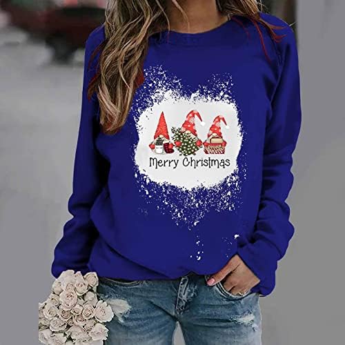 נשים חולצות שרוול ארוך סוודר חג המולד מצחיק גרפיקה חולצה קלה חולצה שרוול ארוך חולצה בצבע אחיד חולצה חולצה מזדמנת