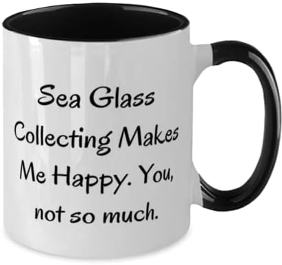 מתנות איסוף זכוכית ים מגניבה, איסוף זכוכית ים משמח אותי. אתם, יום הולדת שני טונים 11 ספל איסוף זכוכית ים,