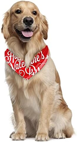 2 חבילה כלב בנדנה שמח חג האהבה אדום אהבה הדפסת הצעיף לחיות מחמד חיית מחמד מתכווננת ביקבי משולש קרכיאף אביזרים