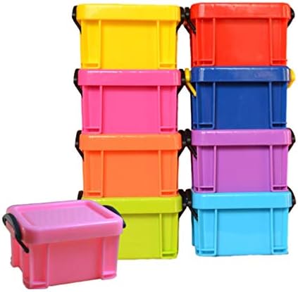 אחסון ארגונית מגש מיני קופסות אחסון פלסטיק לגיבוב אחסון צבעוני ארגונית אחסון מחזיק קליפ על מכסים קופסות