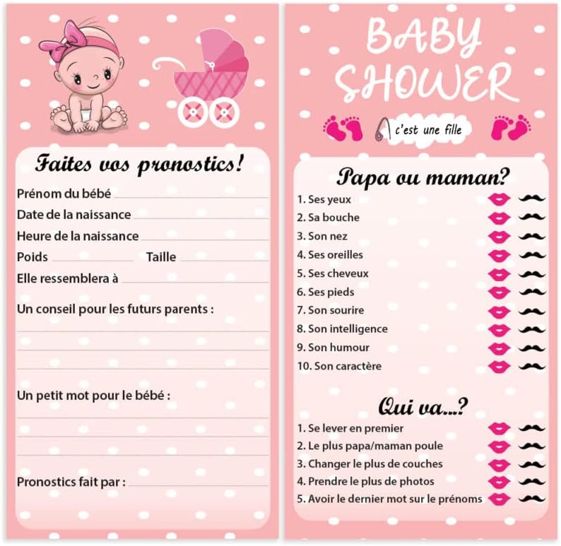 קרינטיף-חבילה של 5 תינוק מקלחת משחק תחזיות כרטיסי עבור בנות