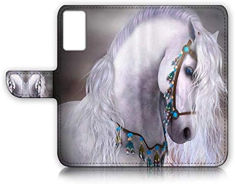לסמסונג 51, 4 גרם בלבד, מעוצב להעיף ארנק טלפון מקרה כיסוי, 20470 לבן סוס נסיכת 20470