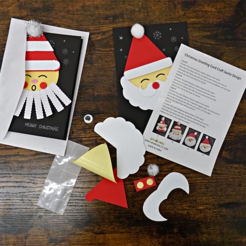 ערכות להכנת כרטיסי חג המולד של 4ה עם מעטפות וכל האספקה-לילדים ולמבוגרים מלאכת כרטיסי ברכה לחג המולד בעבודת יד, מלאכת חג