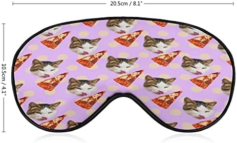 חובב פיצה חתול ישן מסכת עיניים מכסה עיניים חמוד כיסוי עם רצועה מתכווננת לנשים לילה גברים