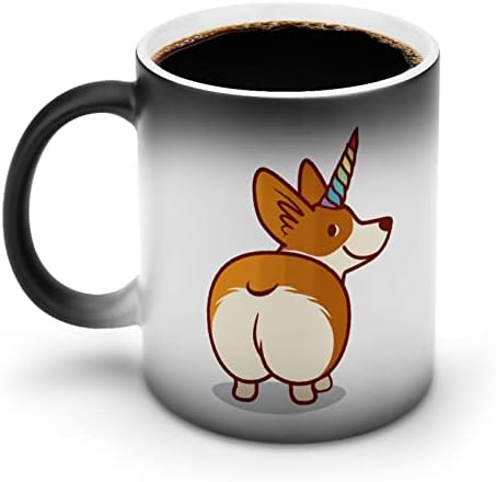 חמוד חד קרן קורגי יצירתי שינוי צבע קרמיקה קפה כוס חום שינוי ספל מצחיק עבור בית משרד