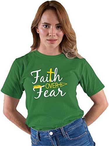 צא לאמונה למבוגרים על פני חולצת טריקו של פחד קרוס וחץ כריסטיאן ישו