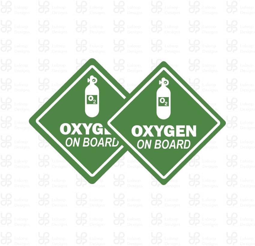 2 חבילה - חמצן על מדבקה על סיפון O2 מדבקות ויניל פגוש רפואי