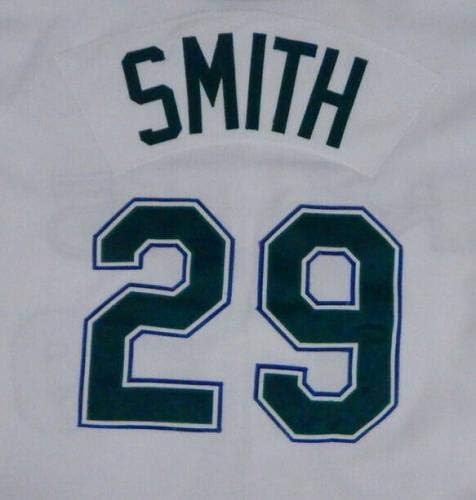 2002 קרני טמפה ביי ג'ייסון סמית ' 29 משחק השתמשו בג'רזי לבן DP06045 - משחק משומש גופיות MLB