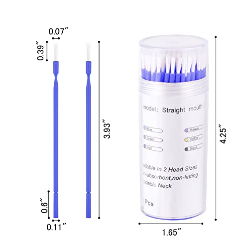 400 יחידות מיקרו מוליך מברשת חד פעמי שיניים מייקרו מברשות אפליקטורים עבור פלואוריד ג ' ל יישום ונוזל, כחול