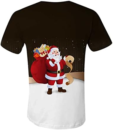 גברים אופנה שרוול קצר צווארון חולצות חג מולד מצחיק מתנה 3D סנטה קלאוס הדפס טי הדפס