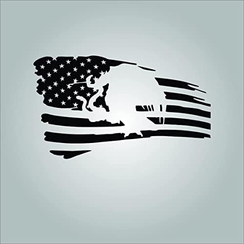 דגל מקסיקני אמריקאי מדבקת מדבקה מרופדת למדבקות ויניל מדבקות חלון פגוש פגוש 9.2 х 6, שחור