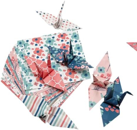 50 נייר אוריגמי בדוגמת 6x6 אינץ 'נייר אמנות נייר חד צדדי נייר מתקפל, נייר אוריגמי עם פרחוני, יצירת פרחים, פרחים,