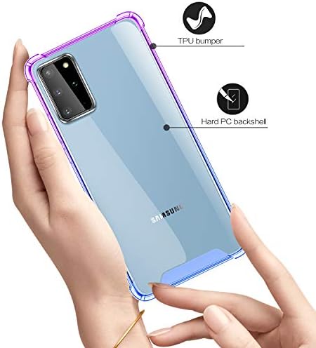 Salawat Galaxy S20 Plus Case, Clear Galaxy S20 פלוס מקרה שיפוע חמוד דק טלפון טלפון כיסוי חיזוק TPU פגוש