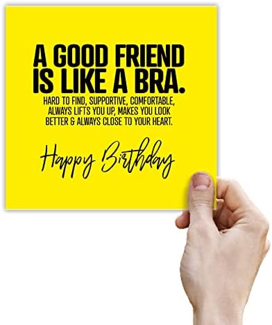 כרטיסי פאנק-חבר כרטיס יום הולדת נקבה - 'חבר טוב הוא כמו חזייה' - כרטיס יום הולדת לחבר הכי טוב-כרטיס יום הולדת