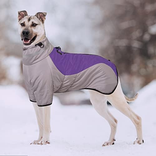 מעיל חורף של כלב אטום לרוח של אסנקו, מעיל שלג של כלב עמיד למים, רתמת אפוד כלבים רתמת מזג אוויר קר כלב בגדי מחמד לבוש לכלבים