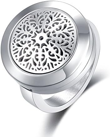 טבעת ארומתרפיה בעיצוב מופשט מסיניה / טבעת תליון מפזר שמנים אתריים מפלדה 316 ליטר