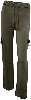 מכנסי כפתורי רגל רחבים ליידי טרקלינים פלוס גודל גמיש מכנסי רפיון נמוך מסלול עלייה נמוכה מכנסי וינטג 'מוצקים
