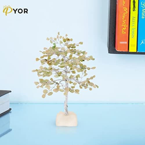Pyor Jade Stone Bonsai Tree - עץ קריסטל - עיצוב עץ ירקן - אבני חן וקריסטלים - קריסטל ג'ייד - אביזרי מדיטציה - עיצוב
