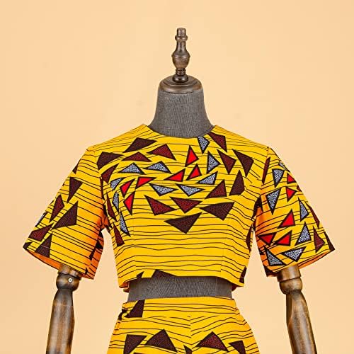 סט אימונית לנשים צמרות הדפס אפריקאיות ומכנסי אנקרה בתוספת גודל דשיקי בגדי בגדי תלבושות בגדי תלבושות שעווה כותנה