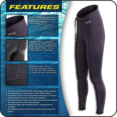 מכנסי חליפת צלילה של ניאו-ספורט XSPAN SUPER STREAR 1.5 ממ ניאופרן. עיצוב יוניסקס, ספורט מים, שחייה, מכשול,