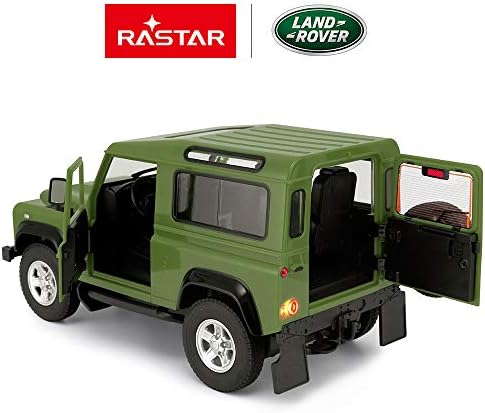 Rastar Land Rover Defender RC מכונית, 1/14 Land Rover שלט רחוק מכונית דגם צעצוע, דלתות שנפתחו על ידי מדריך - ירוק