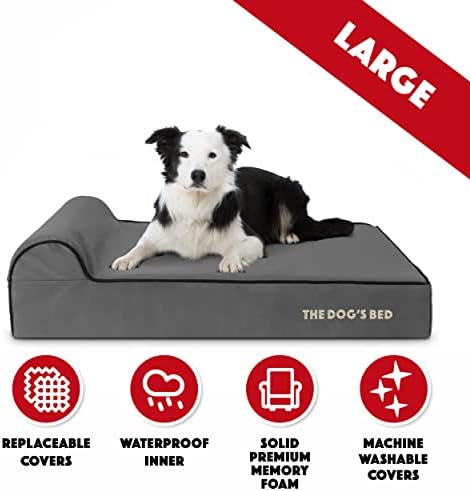 מיטת הכלב של הכלב מיטת כלבים אורתופדית אפור/שחור 40x25, קצף זיכרון, הקלה בכאב: דלקת פרקים, דיספלזיה של הירך