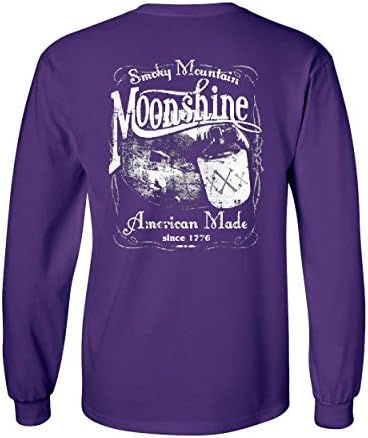 Moyshine Moonshine Moonshine שרוול ארוך חולצת טריקו חוטית אמריקאית דרום שתייה