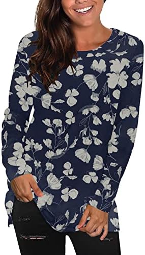 נשים 2023 אביב אופנה חולצות מתגנדר מזדמן צווארון עגול סווטשירט מוצק פסים ארוך שרוול רופף סוודר חולצות ב969