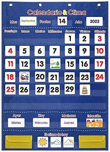 לוח שנה ספרדי-לוח שנה ספרדי תרשים כיס לוח שנה ותרשים כיס מזג אוויר עם 142 כרטיסי פלאש ספרדיים-לוח שנה מזג אוויר